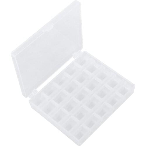 Clear Plastic 25 Bobbins Sewing Machine Spools With Thread Storage Case Box For Home Sewing Accessories Sewing Tools