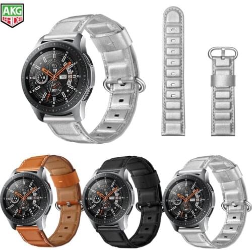 For Samsung Galaxy Watch 46mm Genuine Leather Bamboo Style Band Strap For Gear S3 Leather Bracelet For Amazfit 1/2 Huawei Watch