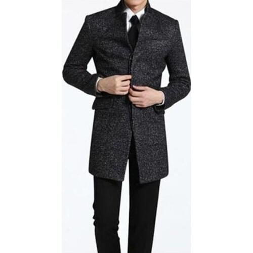 Woolen coat men stand collar 9XL trench coats long sleeves overcoat mens cashmere coat casaco masculino inverno erkek england
