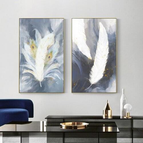 Modern Abstract Feathers Pictures Home Decor Nordic Canvas Painting Wall Art Posters and Prints Decor for Living Room Gallery