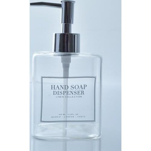 Europe and America Glass Lotion Bottle Transparent Pressing Head Soap Bottle Hand Sanitizer Bottle 400ml