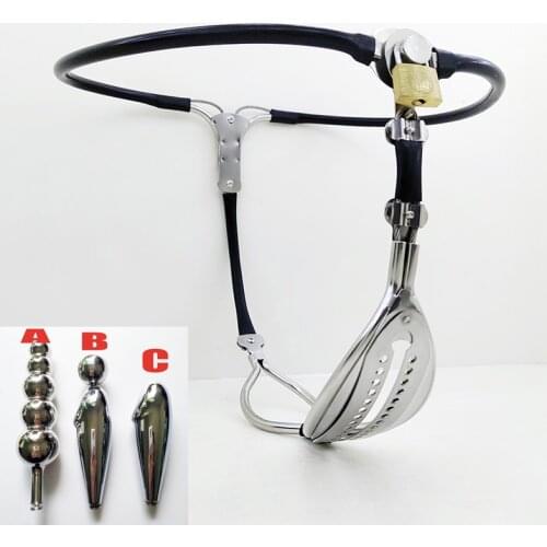 Light-Weight Female Chastity Belt Lock Abstinence Adjustable Alternative Chastity Pants With Anal Vagina Plug BDSM Adults Toys