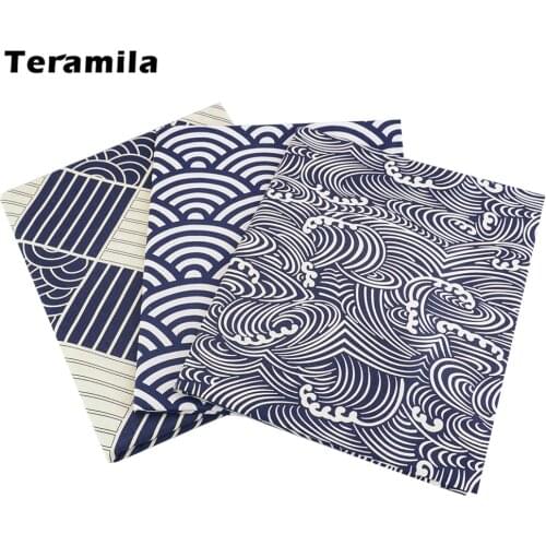 Dark Blue Cotton Fabric Teramila Fabrics Tecido Patchwork Bedding Decoration Tissue Quilting Home Textile Sewing Cloth Craft