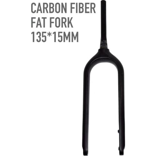 Fatbike Snow Fat Tire Bicycle Carbon Fiber Rigid Fork Thru Axle Width 135*15mm Disc Brake 26 Inch Wheel