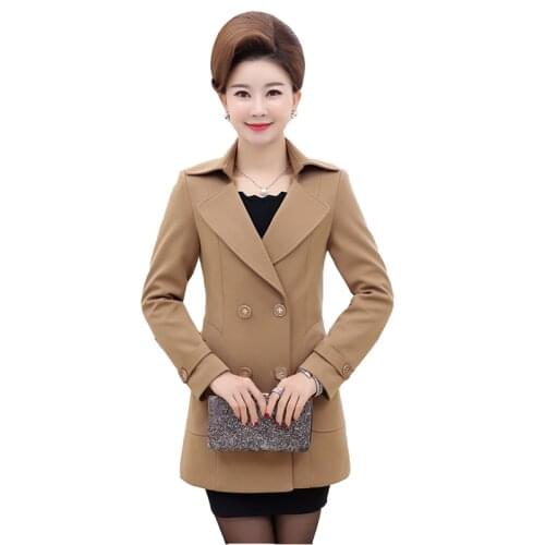 Womens windbreaker coat 2020 autumn winter new fashion plus size womens loose lapels slim medium long trench coat overcoat