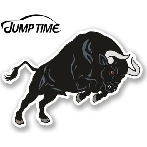 Jump Time for Black Spanish Bull Vinyl Decal Sticker Laptop Tablet Bike Car Fun Decal Window Tank Waterproof Car Decoration