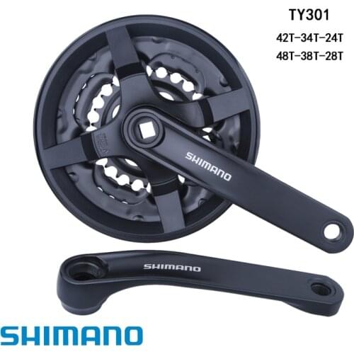 SHIMANO TOURNEY TY FC-TY301 Mountain Bike Crankset 42-34-24T Iamok 170mm 3x8/7/6-speed Chainwheel Bicycle Parts