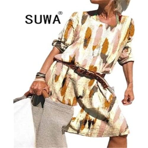 Womens Dresses Spring Summer 2021 New Arrival Long Sleeve Casual Elegant Office Dresses Wholesale Clothing