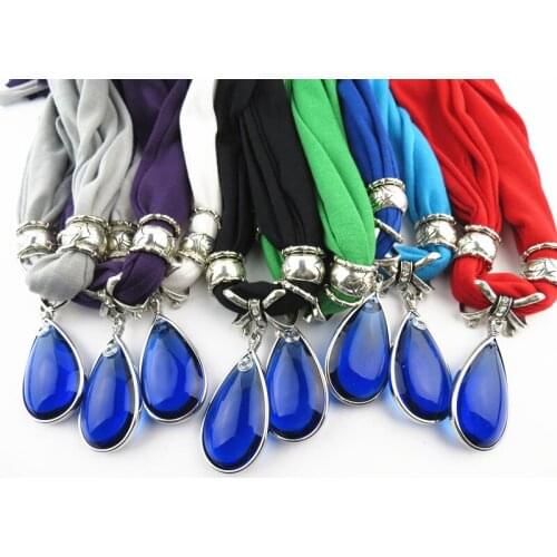 2019 Fashion women scarf shawl Top papular tassel scarf blue crystal pendant scarf Free Shipping