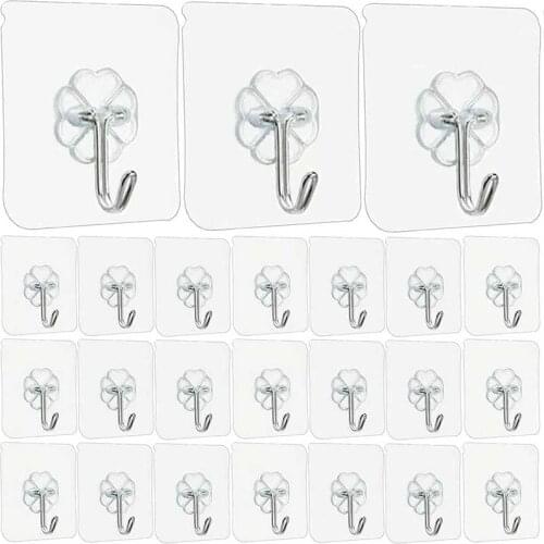 10/20Pcs Transparent Strong Self Adhesive Door Wall Hangers Hooks Suction Heavy Load Rack Cup Sucker for Kitchen Bathroom 6x6cm