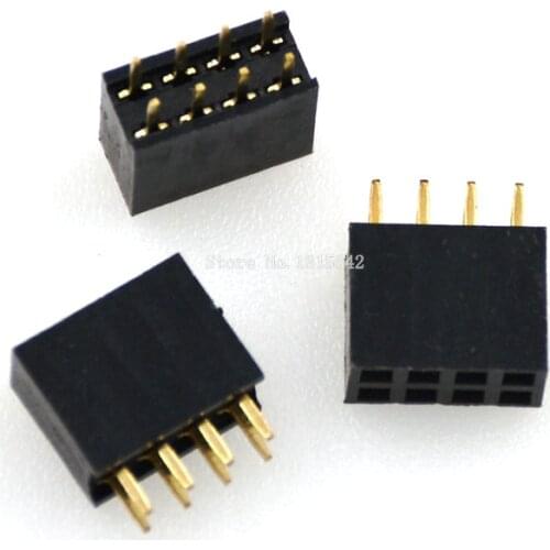 10PCS/Lot Brand New High Quality 10pcs 2x4 Pin 8P 2.54mm Double Row Female Straight Header Pitch