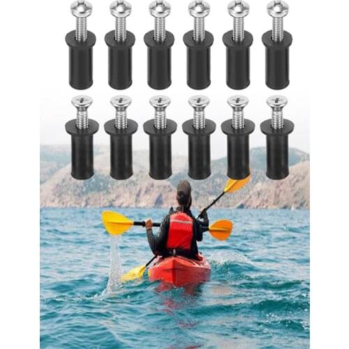 10PCS M5 Rubber Well Nuts With Screw Blind Fastener Motorcycle Windscreen Rivet Kayak Canoe Boat Marine Dinghy Accessories