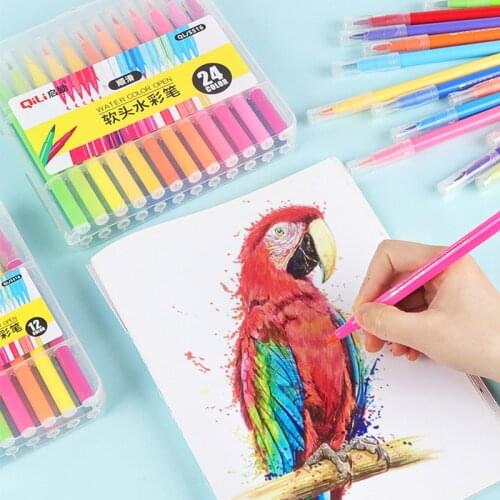 12/24/36 Colors Fine Brush Marker Based Ink Watercolor Paintbrush Sketch Art Marker Pen For Manga Drawing School Supplies