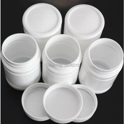 50ml white plastic Empty Bottle Pill Powder Butter Top Grade Refillable Originales Packaging Bottle Screw Lid jars F537