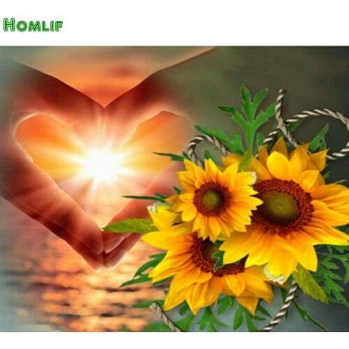 5D DIY Diamond Embroidery heart sunflower Cross Stitch diamond mosaic painting rhinestone patchwork pattern home Decoration