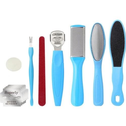 8Pcs/Set Manicure Foot Care File Set Dead Hard Skin Tool Scraper Remover Care Kit Rasp Tools Feet Pedicure Callus tool Stai U2P3