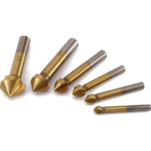 8pcs Countersink Drill Bit 90 Degree HSS Chamfer Chamfering Cutter End Mill Tool