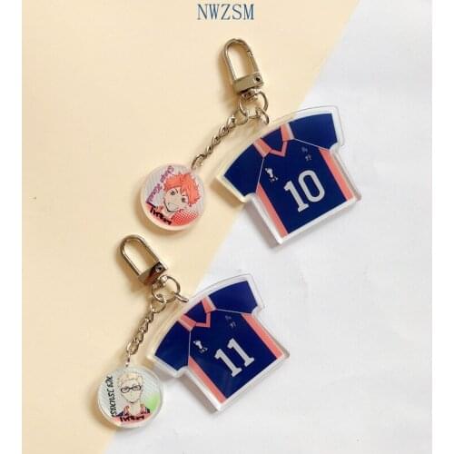 Anime Haikyuu!! Acrylic Keychain Cartoon Figure Haikyuu Manga Hinata Syouyou Cosplay Props Pendent Key Ring