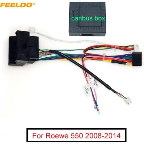 FEELDO Auto 16pin Audio Wiring Harness With Canbus Box For Roewe 550 Aftermarket Stereo Installation Wire Adapter