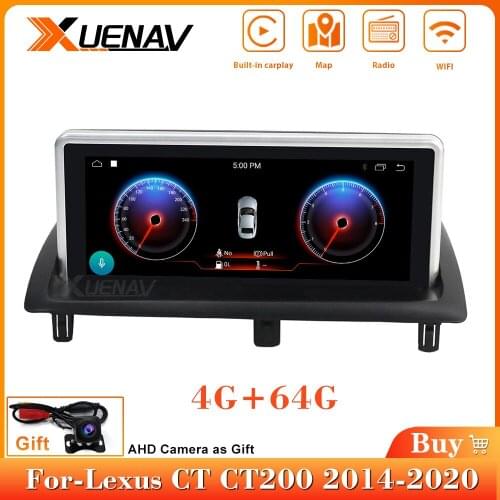 Android car stereo multimedia player auto radio GPS navigation head unit For Lexus CT CT200 2014-2020 2din Car touch screen