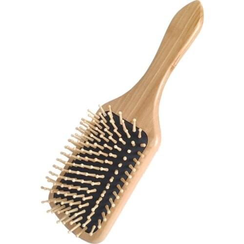 BX0F Wooden Hair Brush Detangling Hairbrush Reduce Frizz Massage Scalp for Women Men