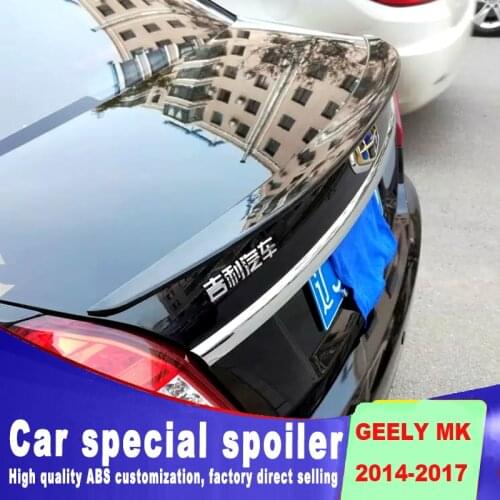 For Geely jingang MK 2014 2015 2016 2017 rear trunk wing spoiler by primer or DIY color paint geely MK ABS material spoiler