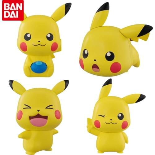Bandai Genuine Gashapon Pokemon Anime Figures Shellless Modeling Gacha Series 13 Pikachu Action Figure Model Toys Kids Gifts