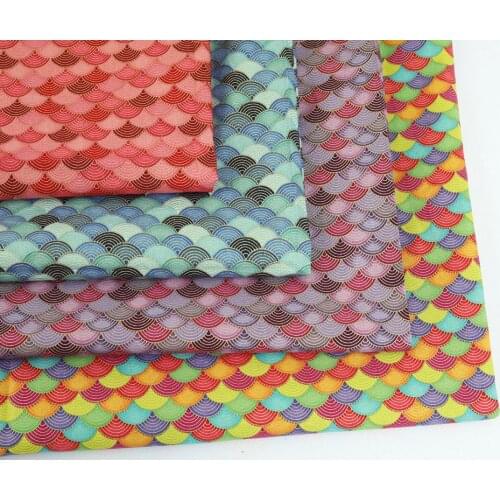 Cotton Bronzing Fabric mermaid scales Printed Fabric Patchwork Sewing Material Diy 150cm wide by the meter