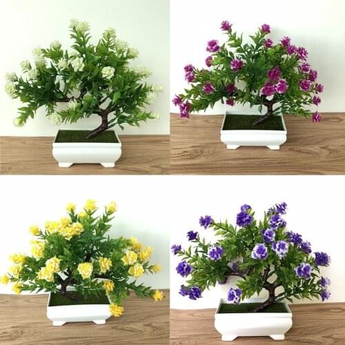 Artificial Plant Rose Flowers Simulation Fake Green Potted Home Garden Party Hotel Decor Indoor Desktop Decoration