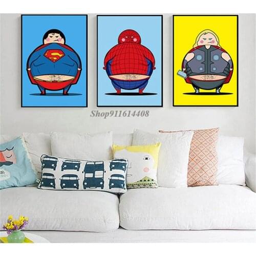 Canvas Painting Naime Cartoon Marvel Superhero Hulk Captain America Poster and Prints Wall Art Picture for Child Room Home Decor