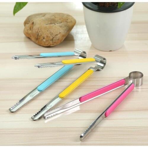 Kapmore 1pc Stainless Steel Kitchen Tongs Creative Non-Slip Barbecue Tongs Food Tongs BBQ Tools Accessories Random Color