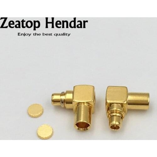 10Pcs Brass MMCX Male Pin Plug Soldering Right Angle for Semi-rigid Semi Rigid RG405 0.086" RF Coaxial Connector Gold plated