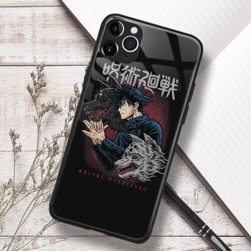 Megumi Fushiguro Jujutsu Kaisen Anime Soft TPU Glass Phone Case for IPhone SE 6s 7 8 Plus X Xr Xs 11 12 Mini Pro Max Samsung