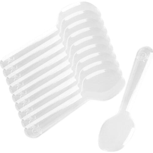 200pcs Mini Clear Plastic Spoons Disposable Flatware Spoons for Jelly Ice Cream Dessert Appetizer
