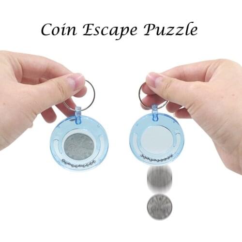 Coin Escape Puzzle Magic Tricks Coin Out Coin Disappear Close Up Street Illusion Gimmick Mentalism Kids Magia Toy Easy to Learn