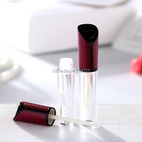 10/30/50pcs Plastic Cosmetic Lipgloss Container, Empty Transparent Lipstick Tube,DIY Round Lip Gloss Refillable Bottle