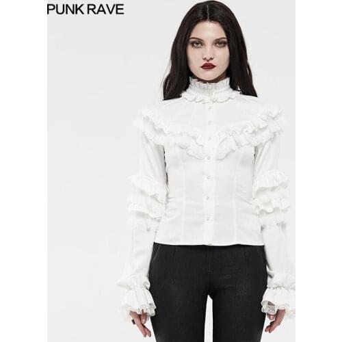 Женские белые рубашки PUNK RAVE China At AliExpress