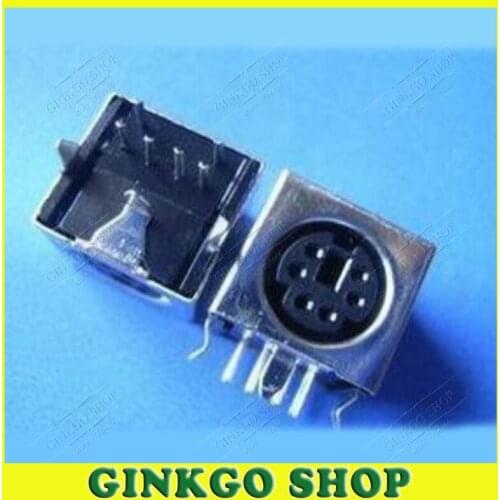 20pcs/lot PS2-6P Keyboard / mouse socket /plug seat/jack DIN Socket PS2 6P Female Jack Connector
