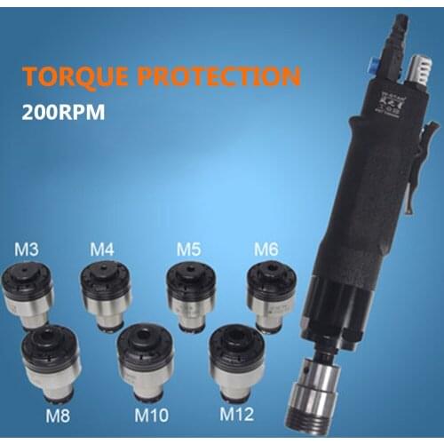 Self-locking Pneumatic Tapping Machine 400rpm Drill Tapper Tool Torque Protected & 7pc Chucks M3/M4/M5/M6/M8/M10/M12