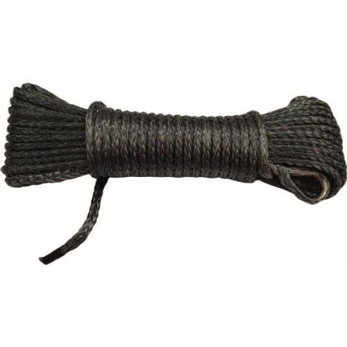 Grey 5MM*15M ATV Winch Line,3/16"*50ft Synthetic Rope,Boat Winch Cable,Off Road Rope 4500lbs,Plasma Winch Cable