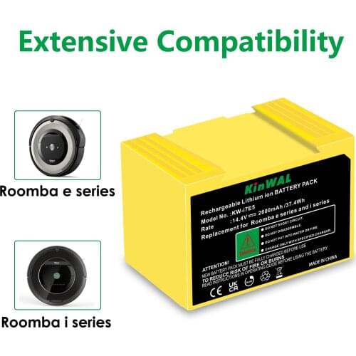 Replacement Lithium Ion Battery for iRobot Roomba e series, e5, e6, i series, i7, i7 +, i8, 5150 e5150 e515020 e5152 e5154 e5158