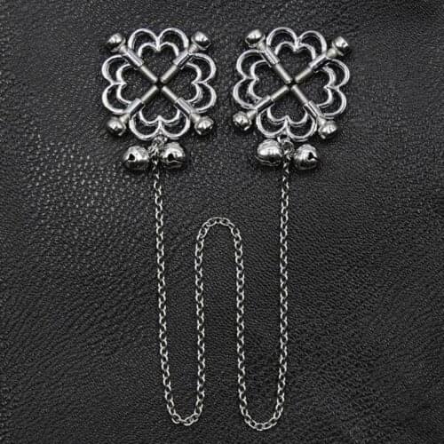 Heavy pendant iron ball metal breast clip SM training alternative fun jewelry tool breast universal torture sex doll tool B043