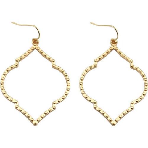 2020 Zinc Alloy Women ARABESQUE CHANDELIERS Gold Filigree Earrings Fall Jewelry Wholesale