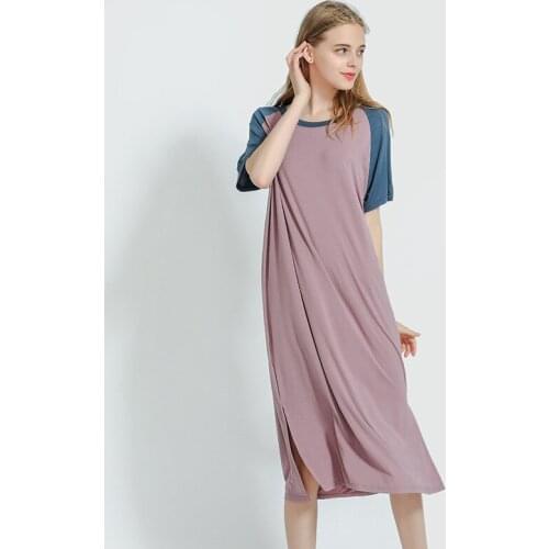 2021 Spring Summer Short-Sleeve Womens Dress New Korean O-Neck Split Vestidos Mujer Simple Vest Dress Women Summer Temperament