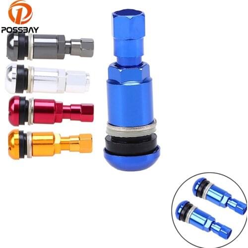 POSSBAY 1 Pair Motorcycle Auto Tire Wheel Valve Tubeless Stem Universal fit for motorcycles motorbike bicycles Tire valve caps