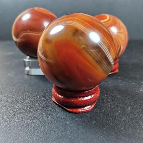 1pcs about 45mm Naturally polished silk lace agate ball specimen CAOMSJ