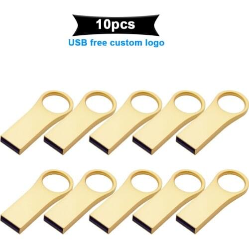 10pcs/lot metal USB Flash 4GB 8GB 16GB 32GB 64GB pen drive 128GB U Disk usb pendrive memory stick Custom logo For photography