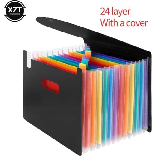 12/24 Pockets Expanding File Folder A4 Organizer Portable Business File Office Supplies Student Document Holder Large Capacity