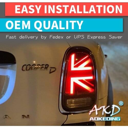 AKD tuning cars Tail lights For Mini Cooper s Countryman F60 Taillights LED DRL Running lights Fog lights dynamic signal light