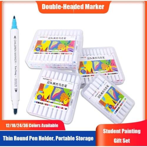 Watercolor pen touchnew marker thin round stick double-headed marker pen student marker painting sarker pen student marker paint